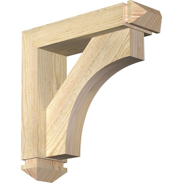 Ekena Millwork Westlake Arts and Crafts Rough Sawn Bracket w/ Offset Brace, Douglas Fir, 4"W x 14"D x 14"H BKT0402X14X14WTL03RDF - main